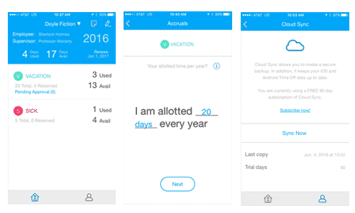 Time Off iOS Side by Side
