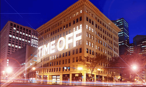 Time Off logo on building