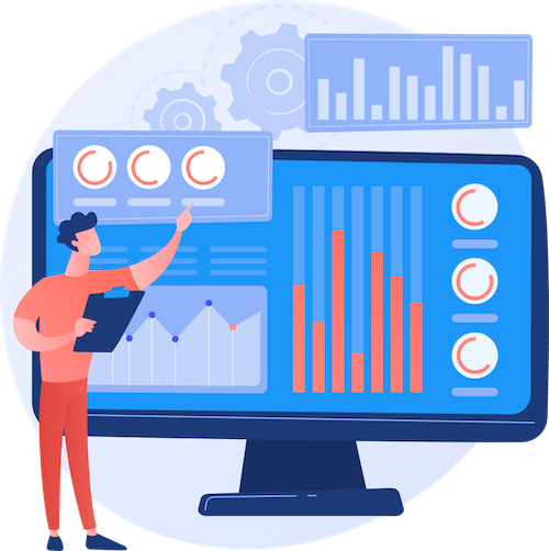 Person looking at graphs Person looking at graphs